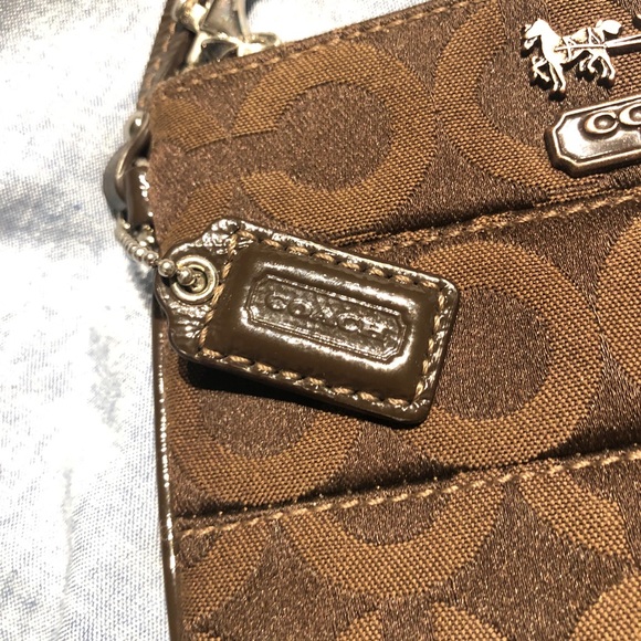 Coach Signature Brown Wristlet - Picture 3 of 9